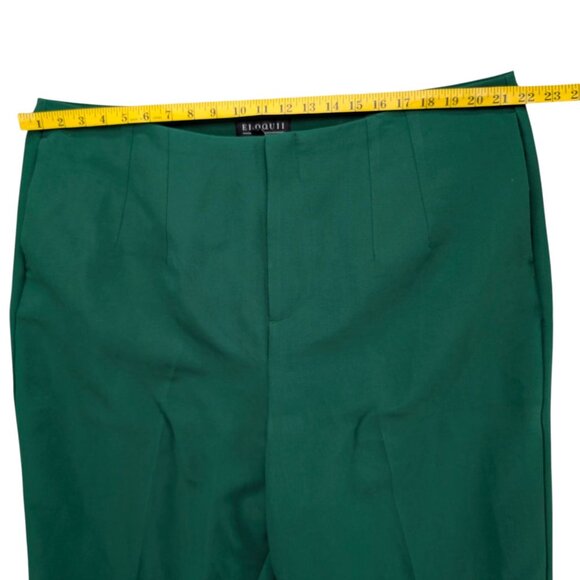 Eloquii Green Pants Women Flat Front Tapered Stretch Slacks Size 20 - Picture 7 of 11